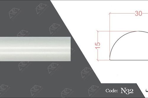 ابزار نیم دایره 3 سانت پیش ساخته پلی استایرن کد N32